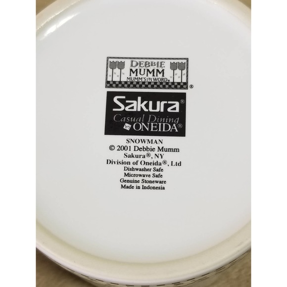 Sakura Oneida Snowman Coffee Mug Tea Cup Debbie Mumm 2001 Vintage S - Picture 10 of 11